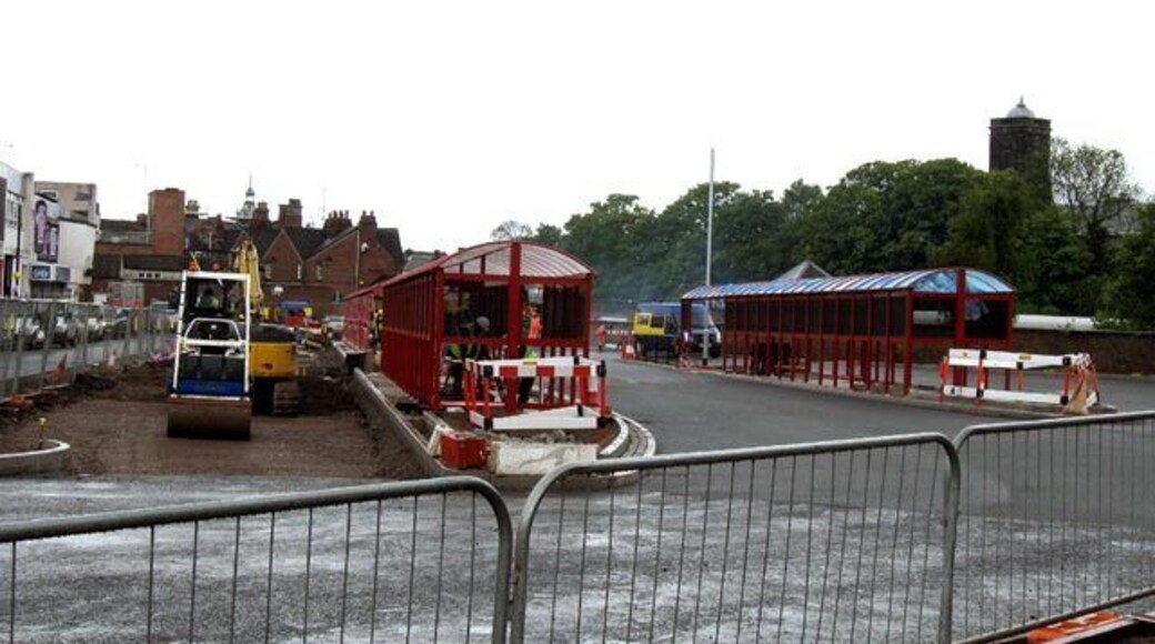 New Bus Station under construction, Wellington. Making progress with the new bus station at Wellington, the shelters are mostly in position and it is hoped to open to the public in July. This was the scene a month ago--1267476