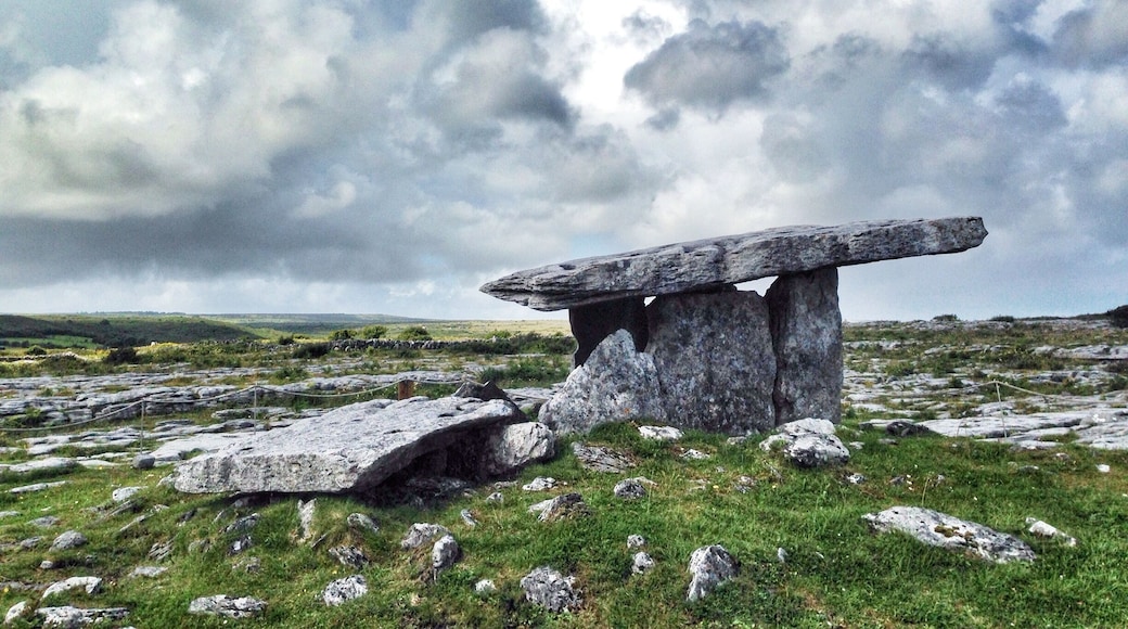 Poulnabrone Dolmen, an ancient tomb situated in the middle of Ireland's Burren National Park.