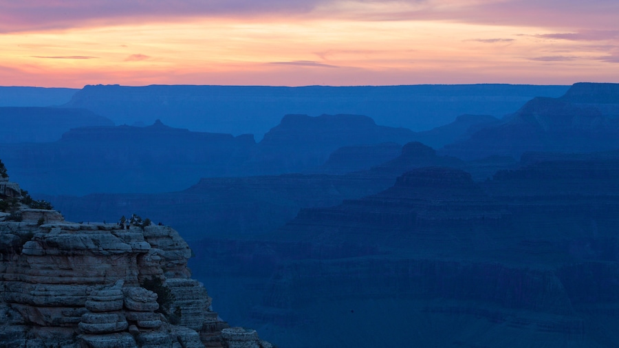 North America which includes a sunset, landscape views and a gorge or canyon