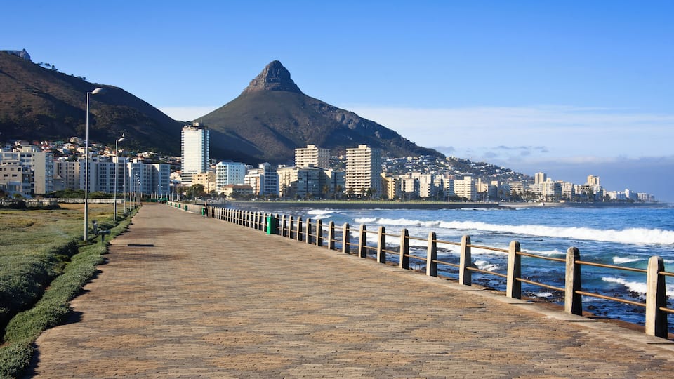 "The sea promenade in Cape Town, South Africa on an early morning."