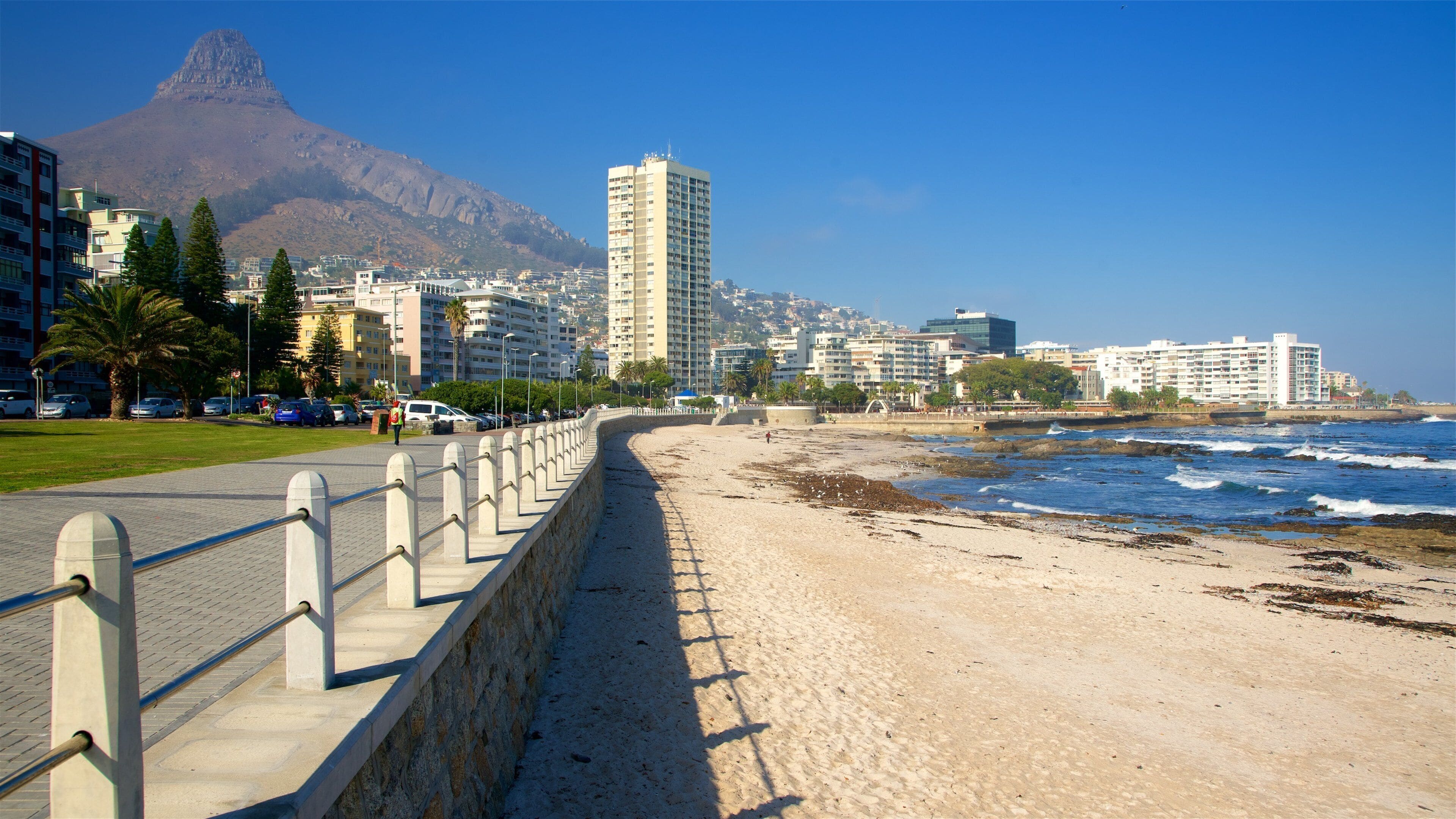 Sea Point which includes a coastal town, general coastal views and a sandy beach