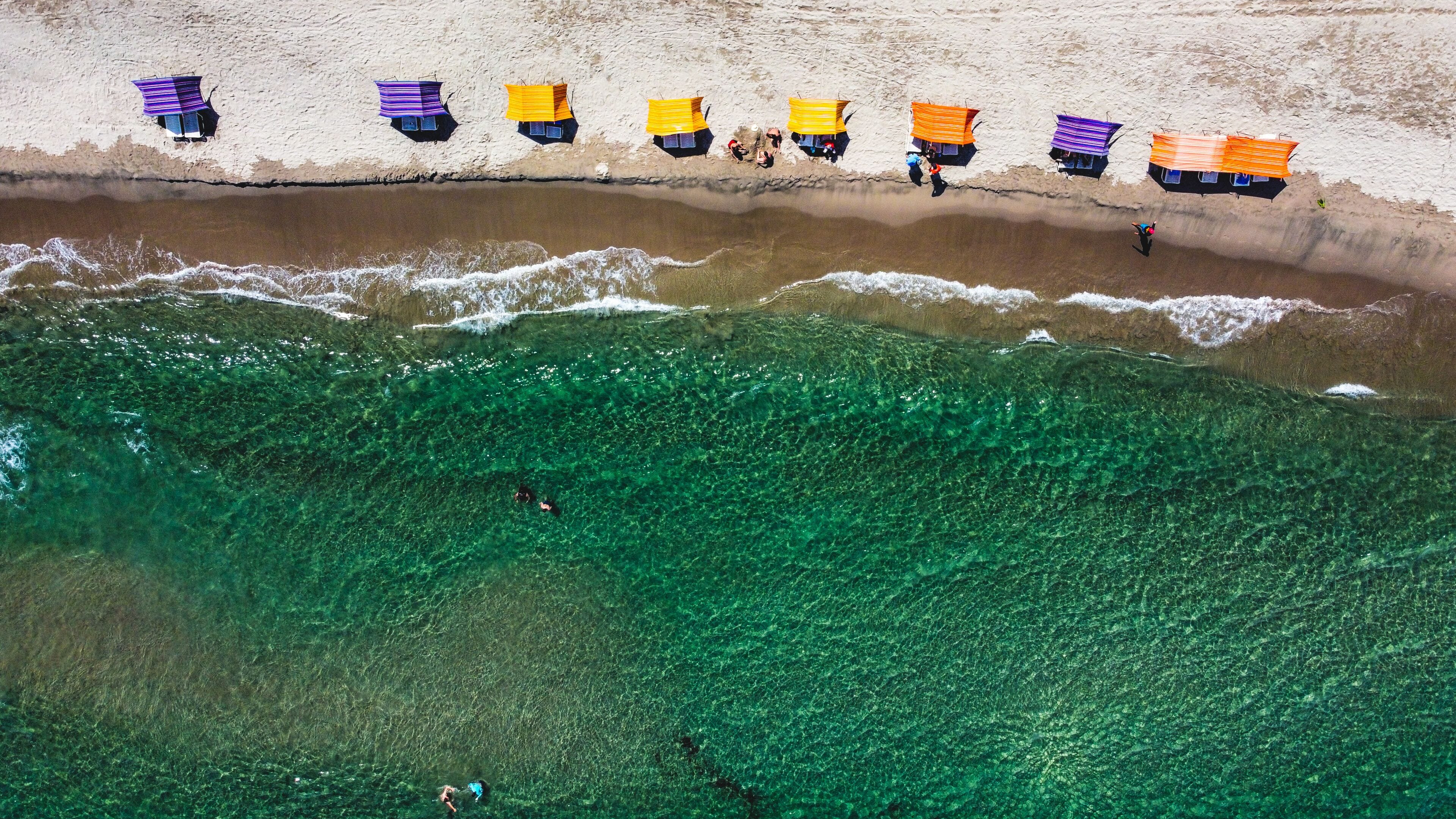 An aerial view of Caribbean beach in Tela, Honduras