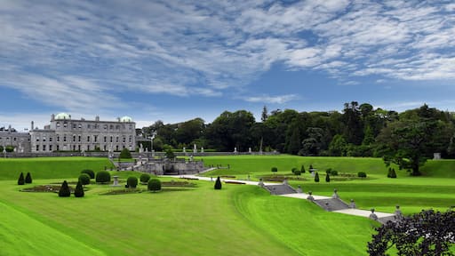 Enniskerry, County Wicklow, Ireland, panoramic view to Powerscourt Estate mansion grounds and gardens