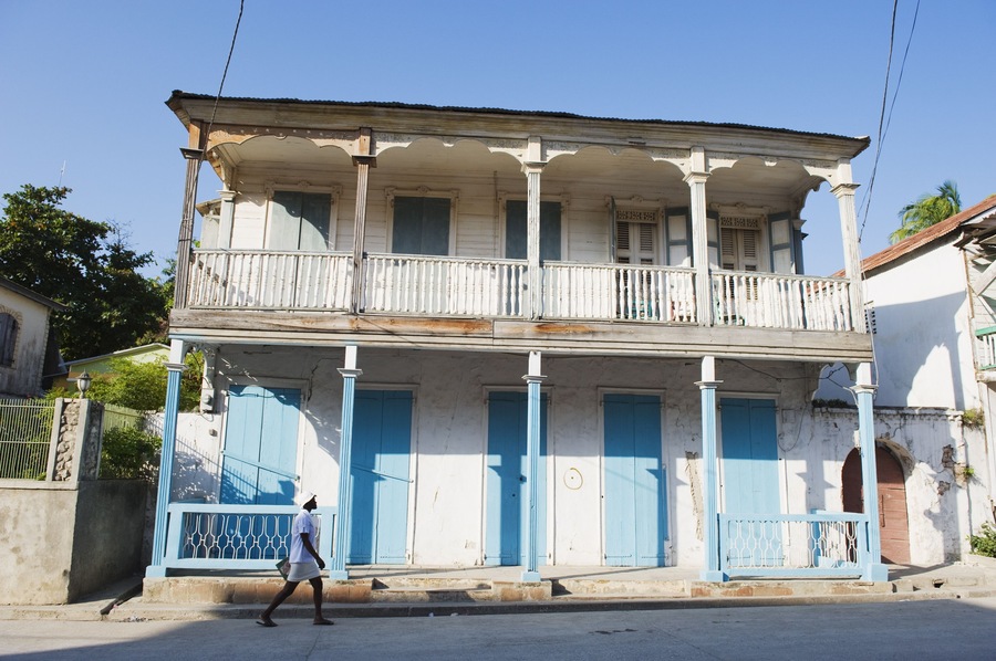 House in the historic colonial old town, Jacmel, Haiti