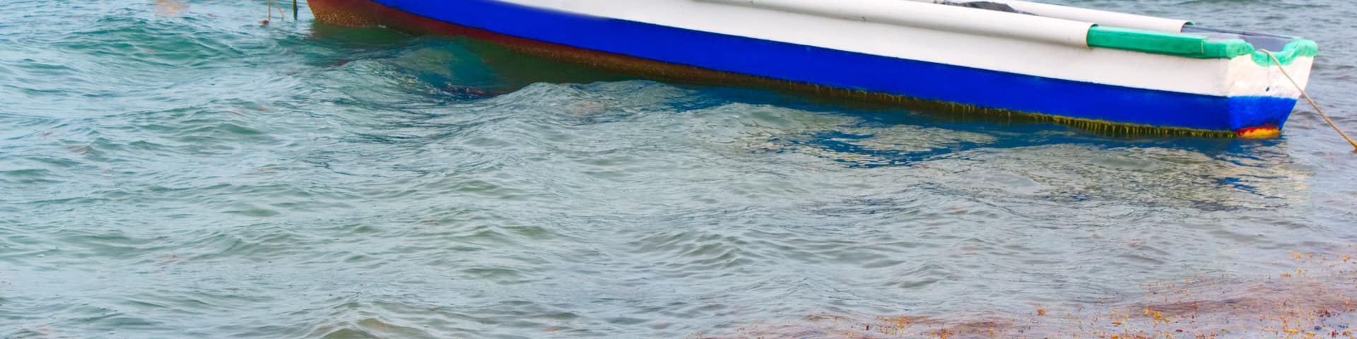 Boat in Caribbean Sea by Port Maria, St. Mary, Jamaica