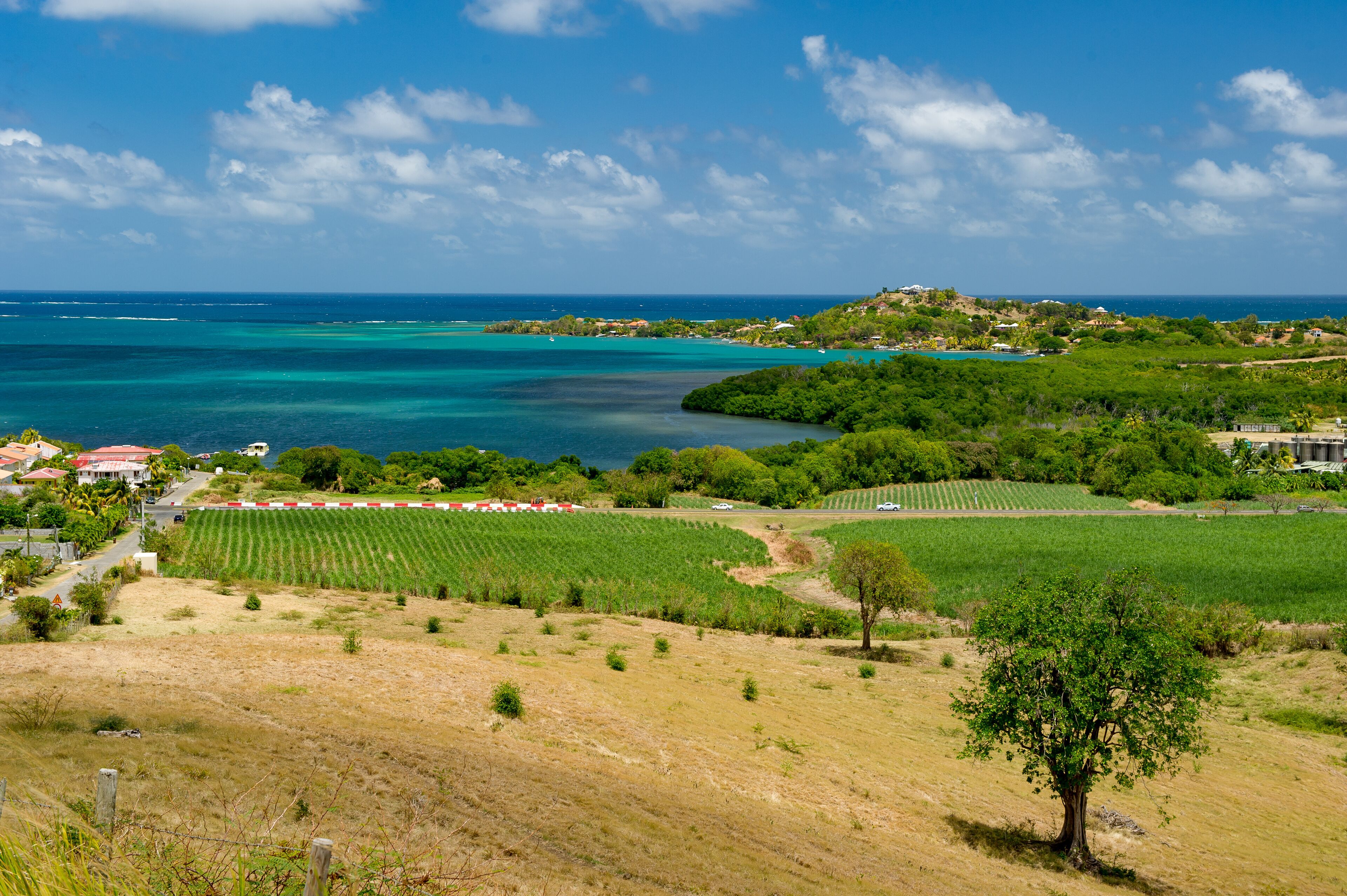 Le Francois, Martinique / 04.08.2014. Martinique, FWI - View to Les Trois Ilets from the mountains