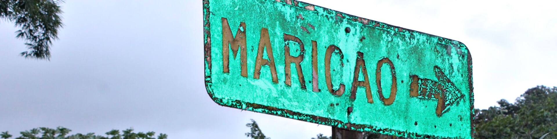 Road sign pointing to Maricao, Puerto Rico