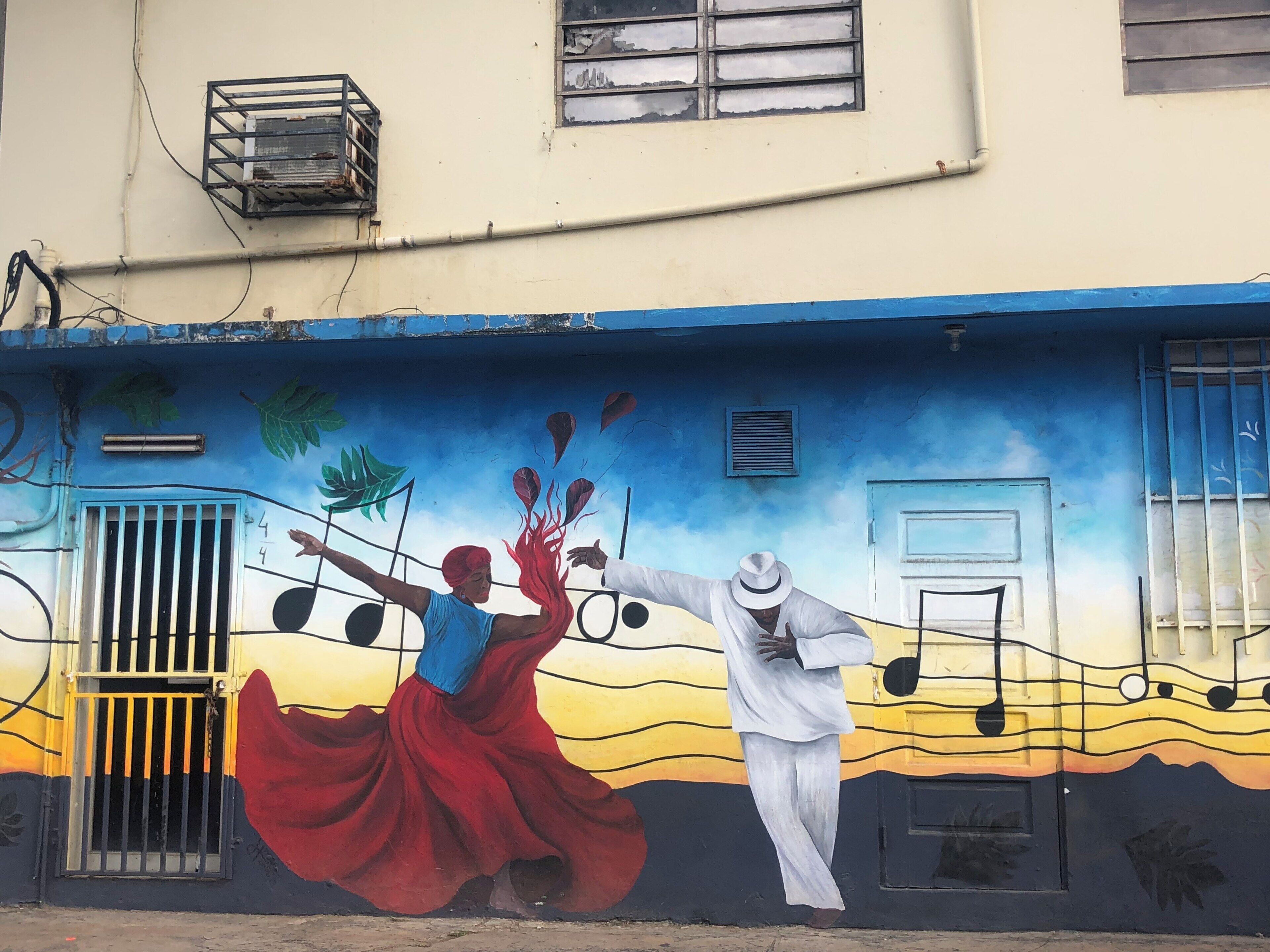 Found this beautiful mural while walking around the laid back town of Luquillo. This town is worth the visit, beautiful and quite surf beach, laid back town with beautiful art. Kioskos de luquillo are closeby and a great place to stop for food!