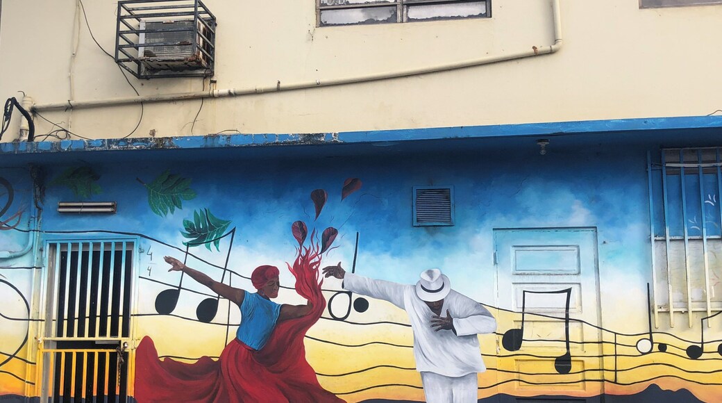 Found this beautiful mural while walking around the laid back town of Luquillo. This town is worth the visit, beautiful and quite surf beach, laid back town with beautiful art. Kioskos de luquillo are closeby and a great place to stop for food!