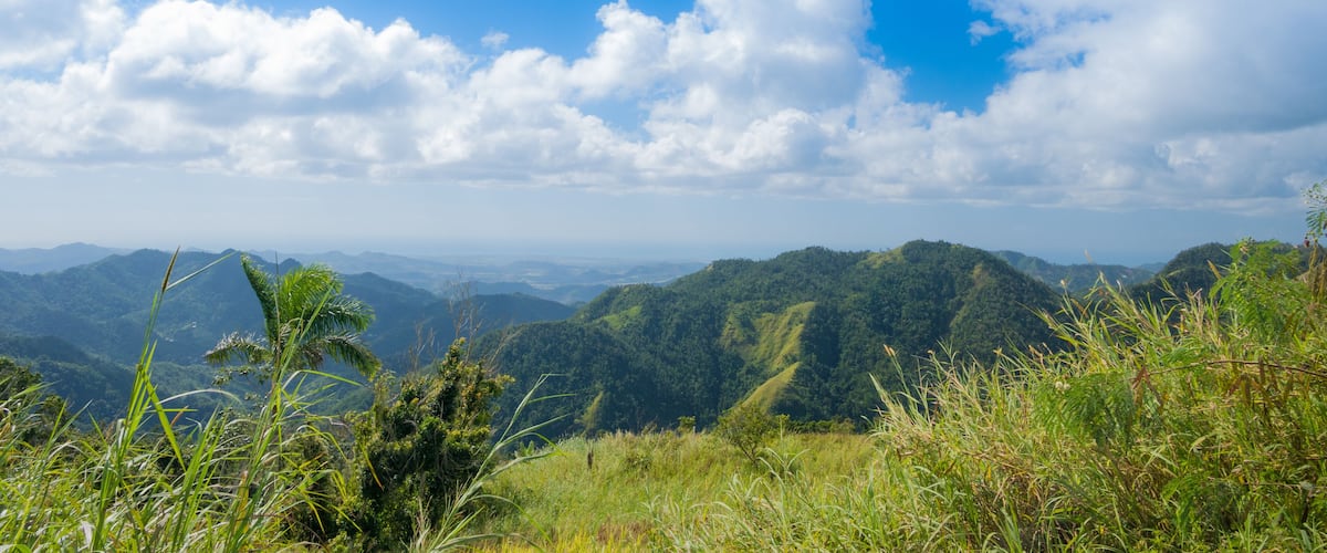 View from Ruta panoramica (Cordillera central) road in Puerto Rico. USA. this road is little used by tourists but allows to leave the tourist circuit and offers great views.
