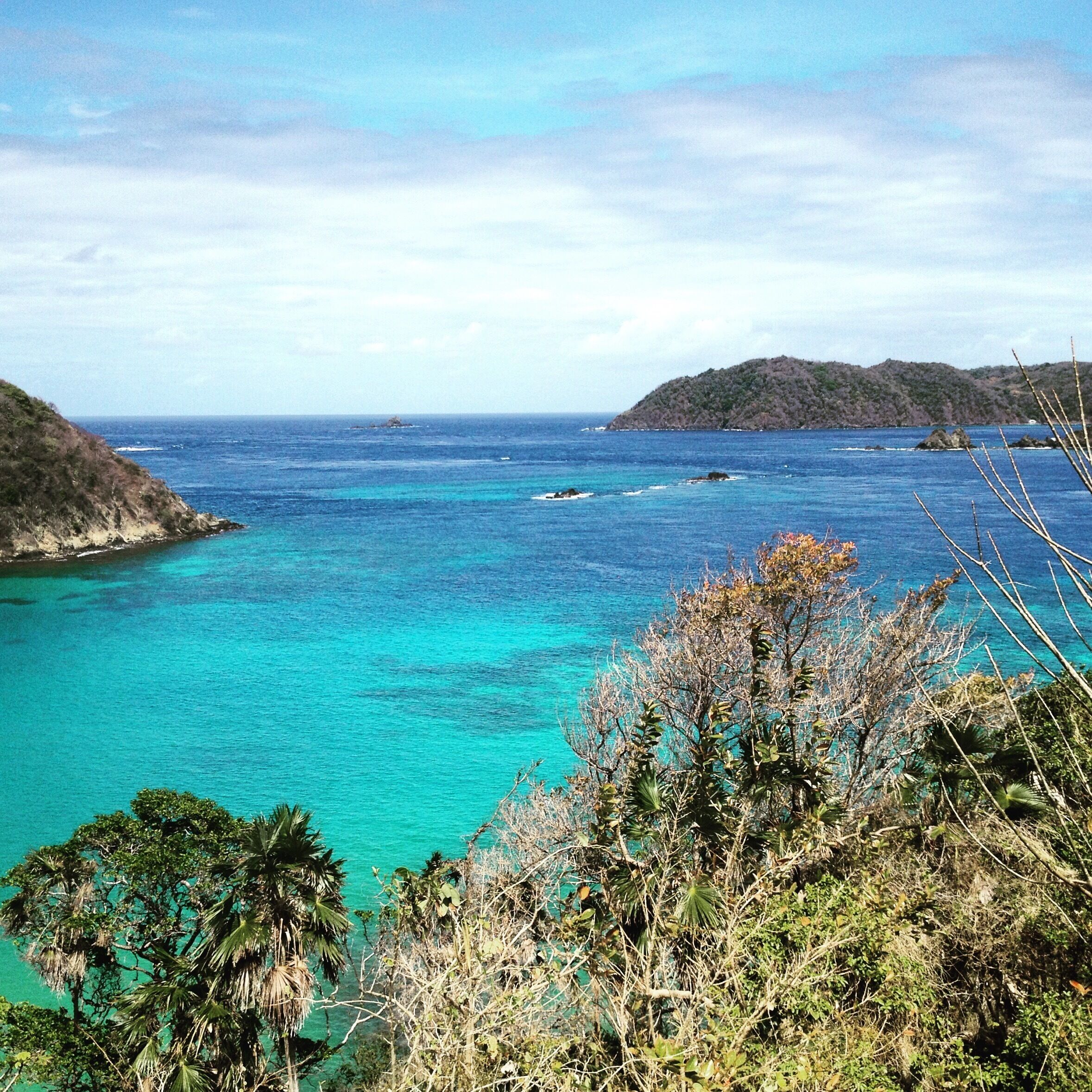A Birdseye view Batteaux Bay from the lookout point above Blue Waters Inn in Speyside, Tobago. Without a doubt the perfect spot for diving and snorkeling and the hotel provides one of the most relaxing, Eco-friendly experiences on the island.