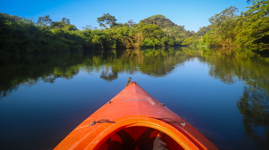 Kayak on a river in Belize
