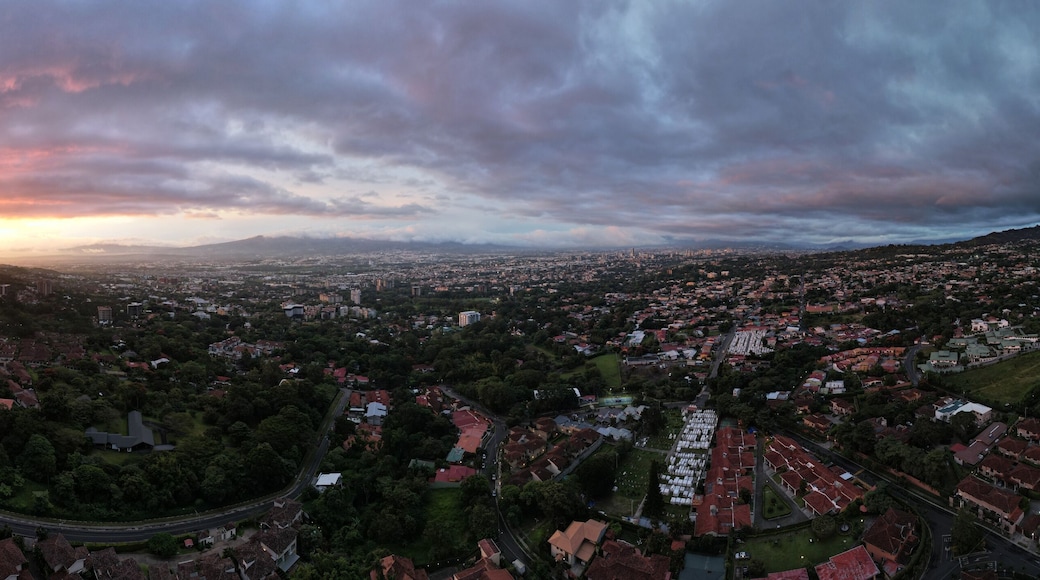 sunset over the mountains in escazu, costa rica