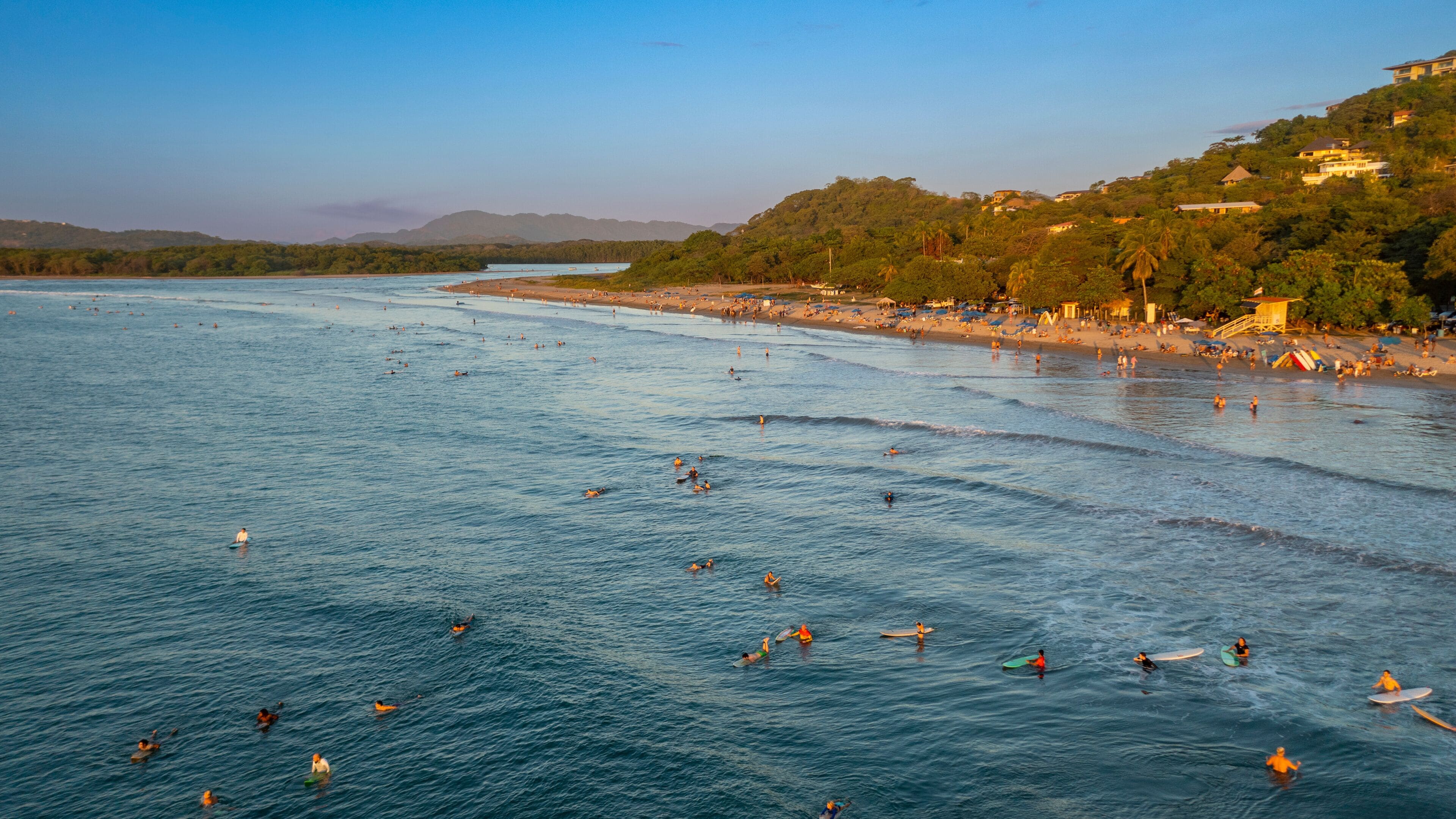 Tamarindo beach in Costa Rica, aerial from the ocean