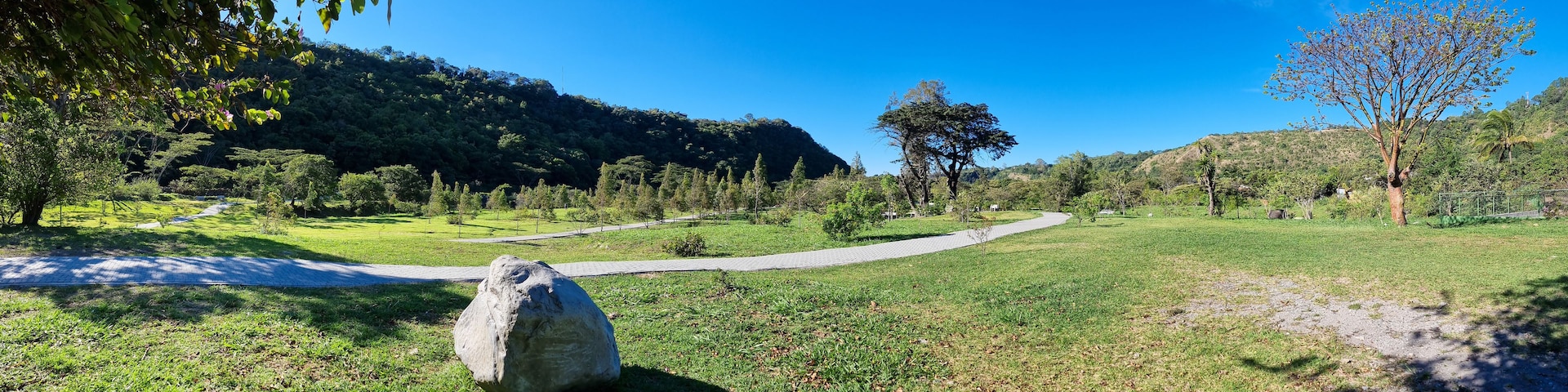 Panama, Boquete, panoramic view of the trail in the central park