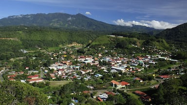 View of valley and town of Boquete, Panama, Central America