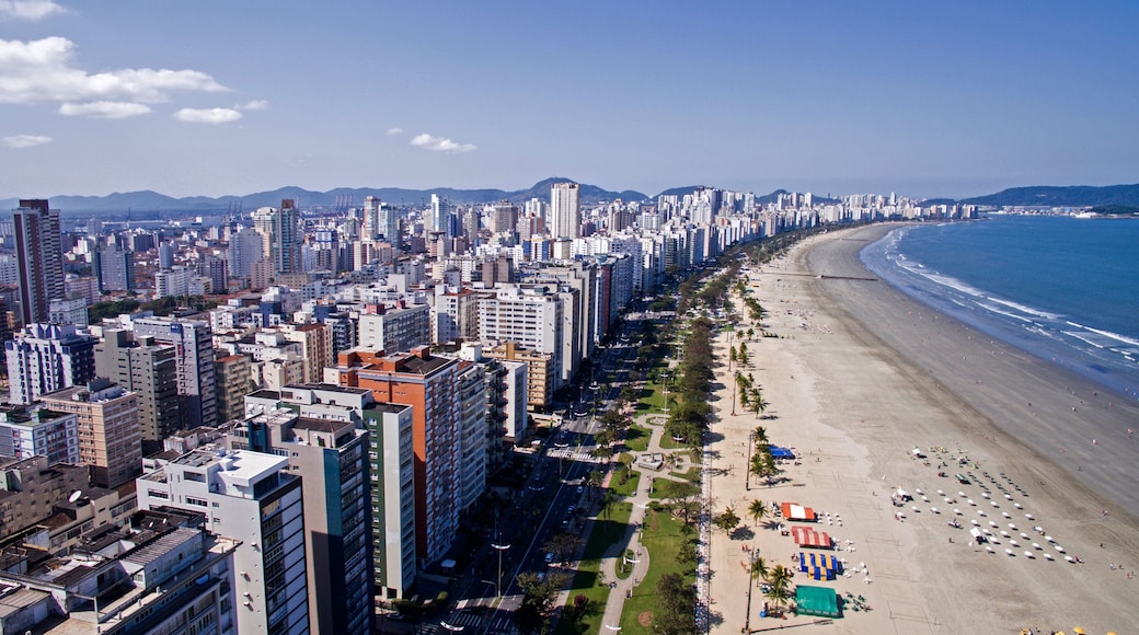 Aerial View Santos, county seat of Baixada Santista, located on