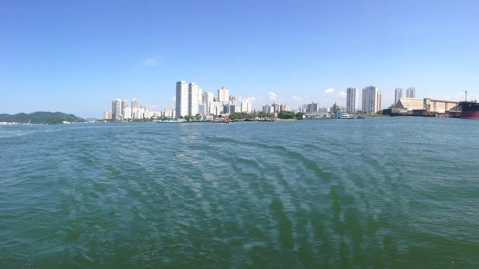 Travelling on the ferry from Guaruja to Santos.