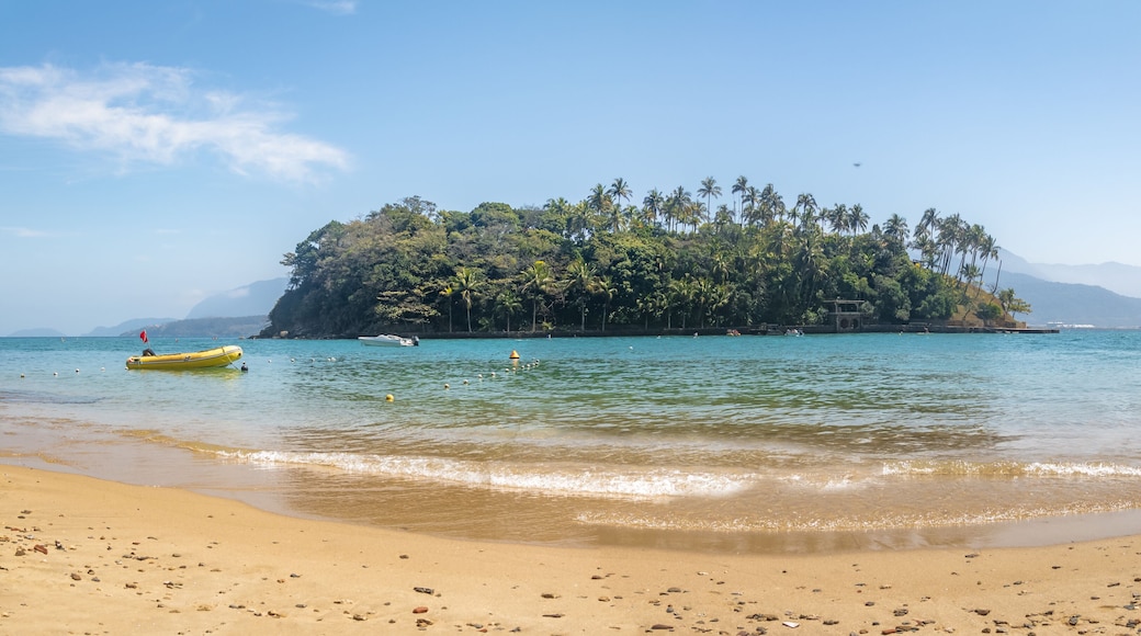 Panoramic view of Ilha das Cabras Island and Beach - Ilhabela, Sao Paulo, Brazil