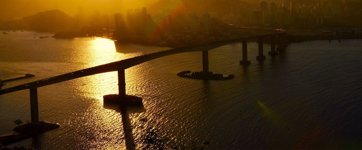 Third Bridge and Vitória seen from Morro do Moreno in Vila Velha, ES.
