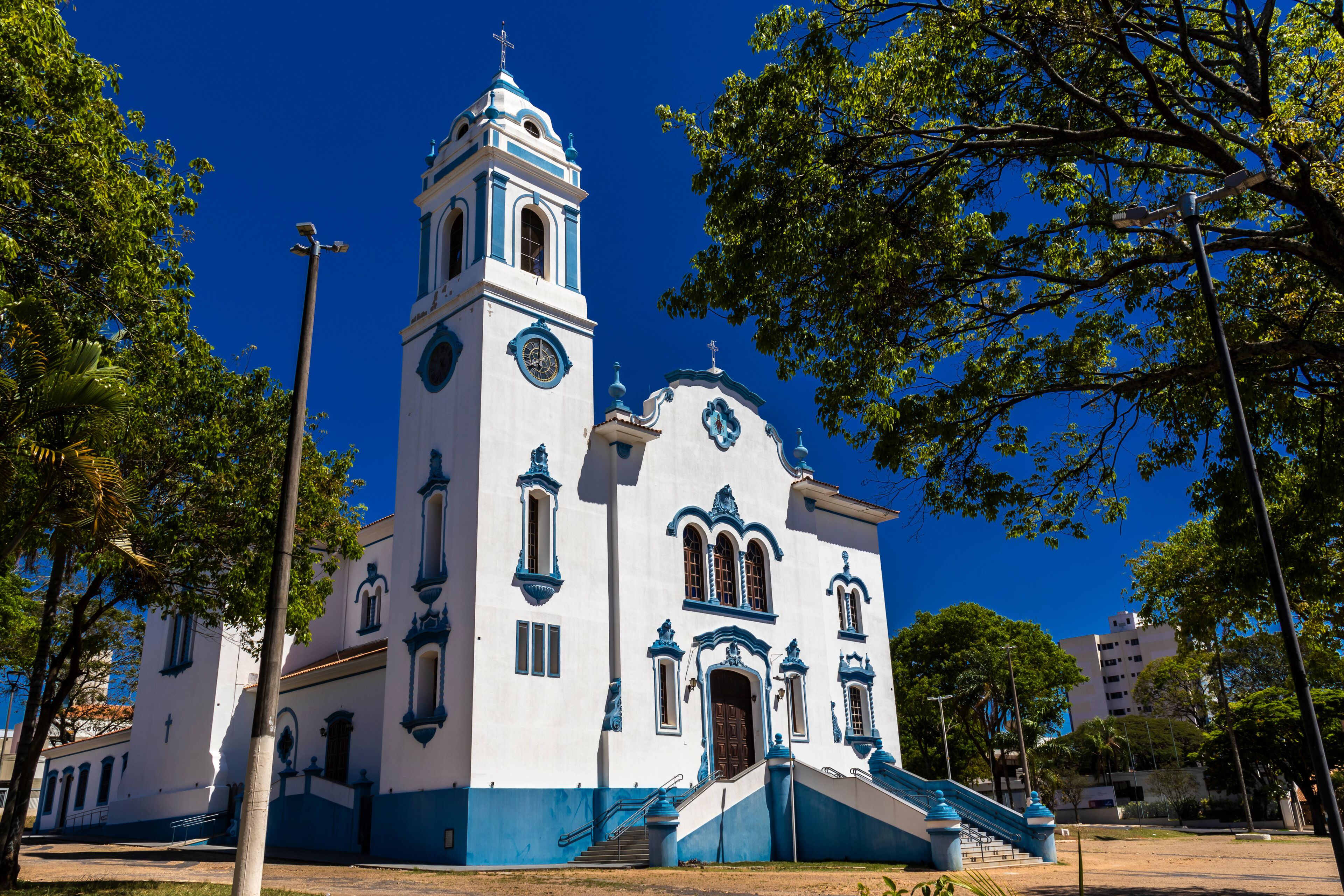 View of the facade of the Cathedral of Sao Bento, in the center of Marilia, west center of the state of Sao Paulo.
