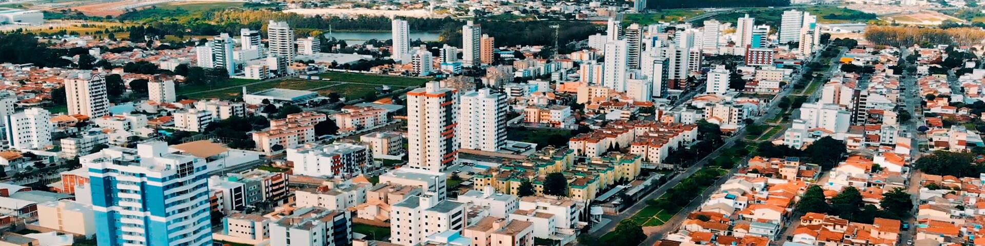 Aerial view of cityscape of vitória da conquista in bahia, braz