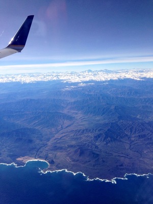 The #Chilean part of the #PacificOcean and #TheAndes Mountains in the background covered with #Snow