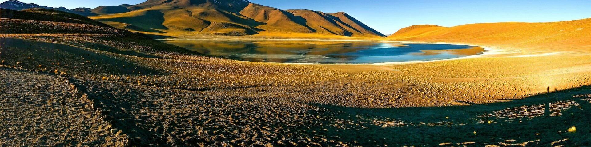 The first light over this stunning semi frozen lagoon high up the Chilean Altiplano!