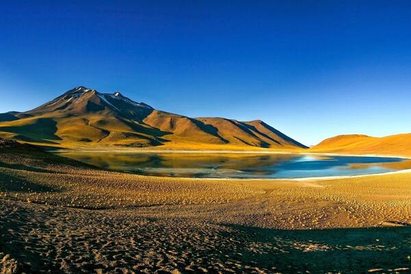 The first light over this stunning semi frozen lagoon high up the Chilean Altiplano!