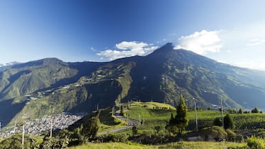 The town of Banos, beneath Tungurahua volcano in the Ecuadorian Andes