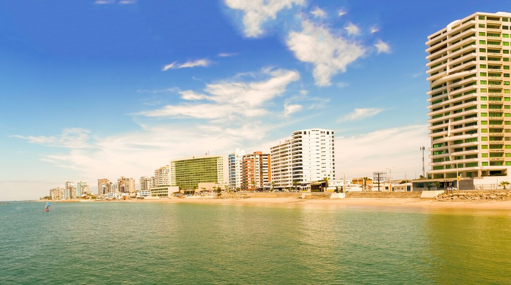 Pacific ocean beach in Salinas, Ecuador