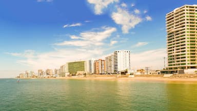 Pacific ocean beach in Salinas, Ecuador