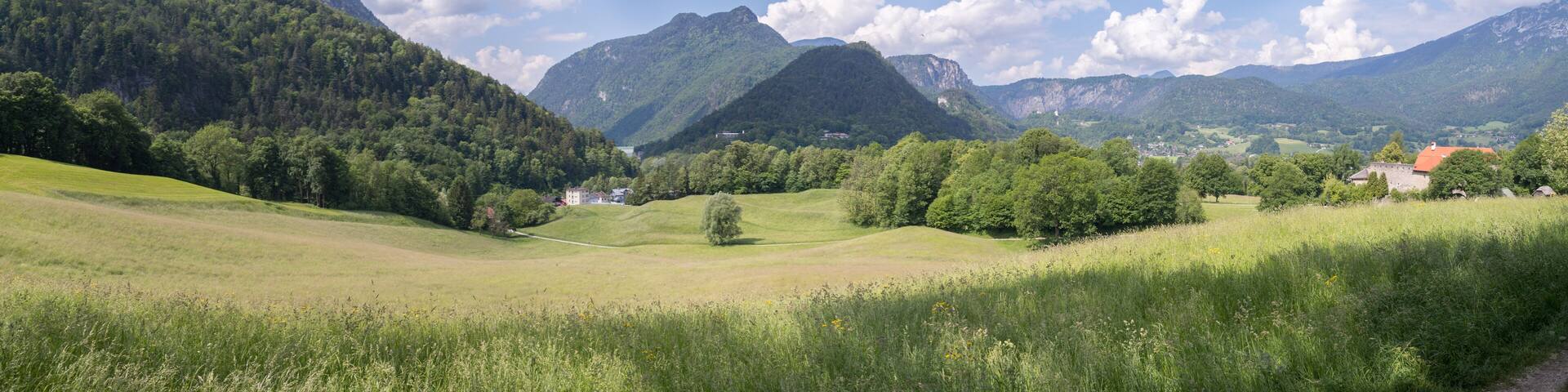 Grüne Landschaft, Hochplateau, nahe Bad Reichenhall, Breitbild