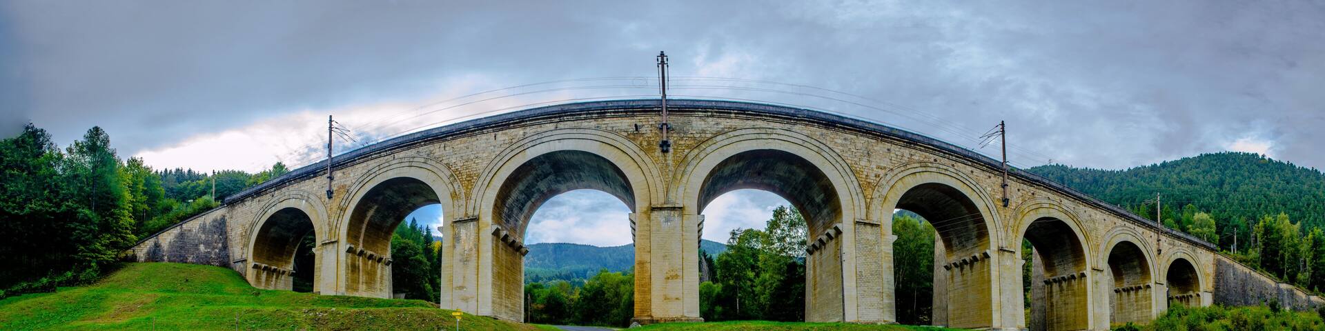 detail of a viaduct of the semmeringbahn unesco world heritage railroad in austria