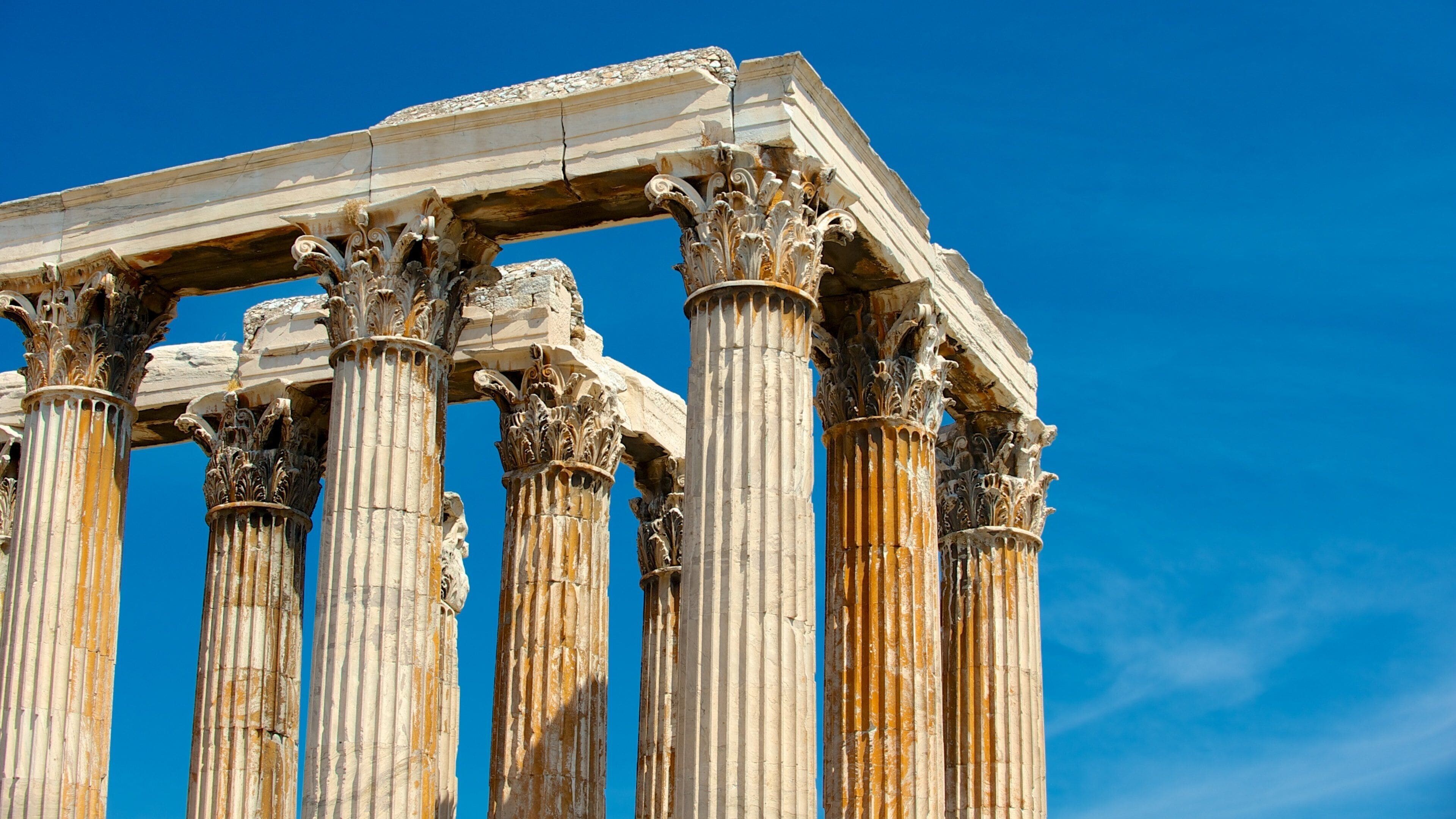 Temple of Olympian Zeus showing heritage architecture, heritage elements and a temple or place of worship