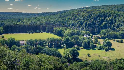 Panorama landscape in Herbeumont, a village in province of Luxembourg, Belgium