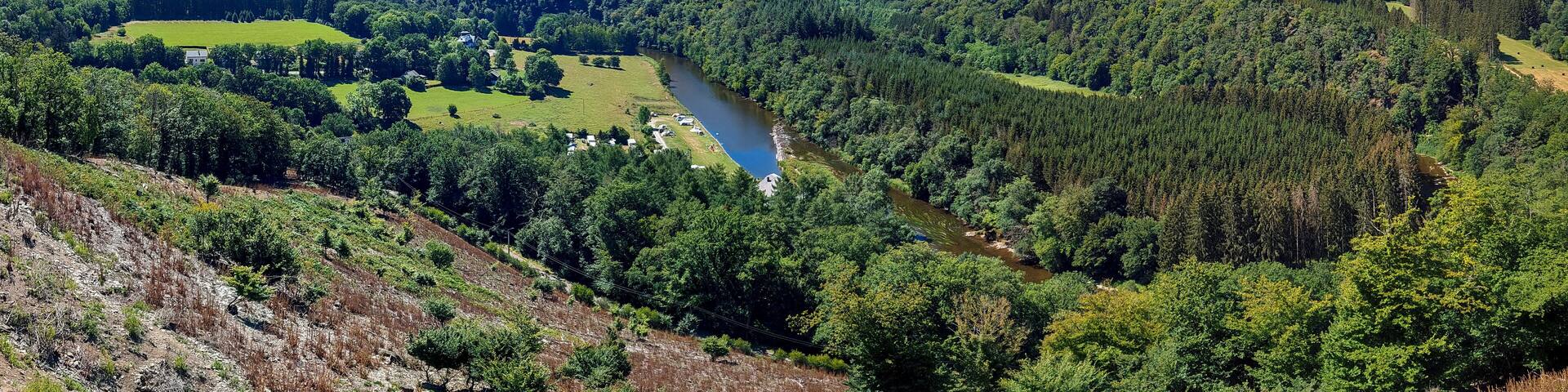 Panorama landscape in Herbeumont, a village in province of Luxembourg, Belgium
