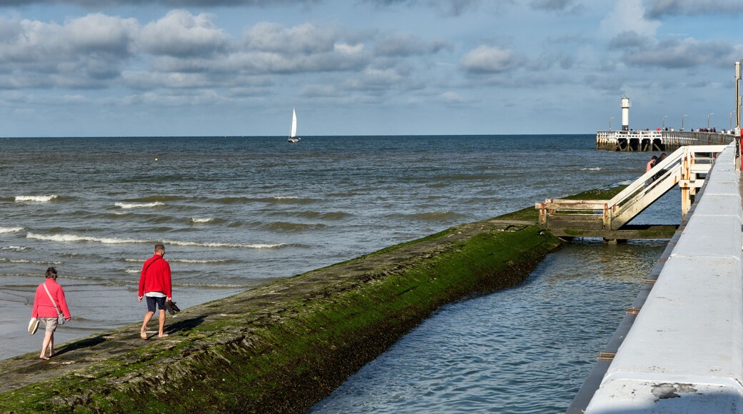 A view of the beach and the pier at Nieuwpoort, Flanders, Belgium