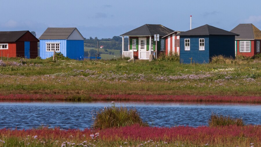 Badehuse på Ærø, Vesterstrand, Æroeskoebing, Syddanmark