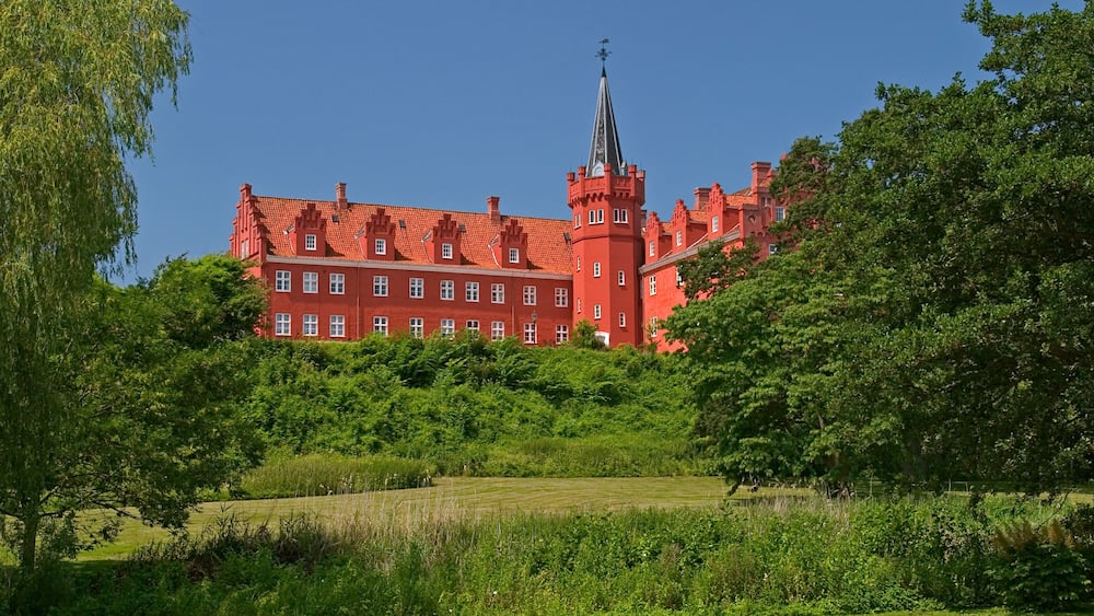 The Red Castle Tranekaer Castle Tranekaer Slot Tranekaer Langeland Denmark. Image shot 2007. Exact date unknown.