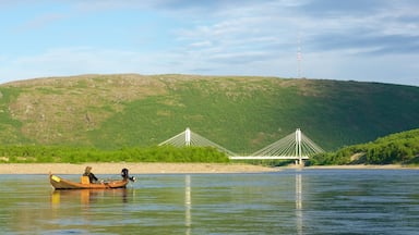 Utsjoki joka esittää rauhalliset maisemat, kalastus ja veneily