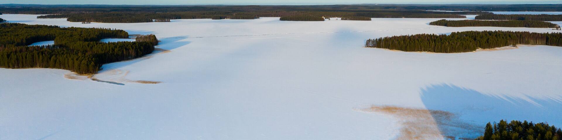 frozen lake at winter