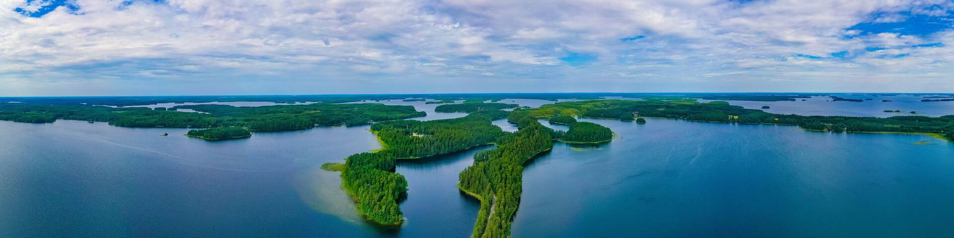 Panorama view of Punkaharju ridge in Finland