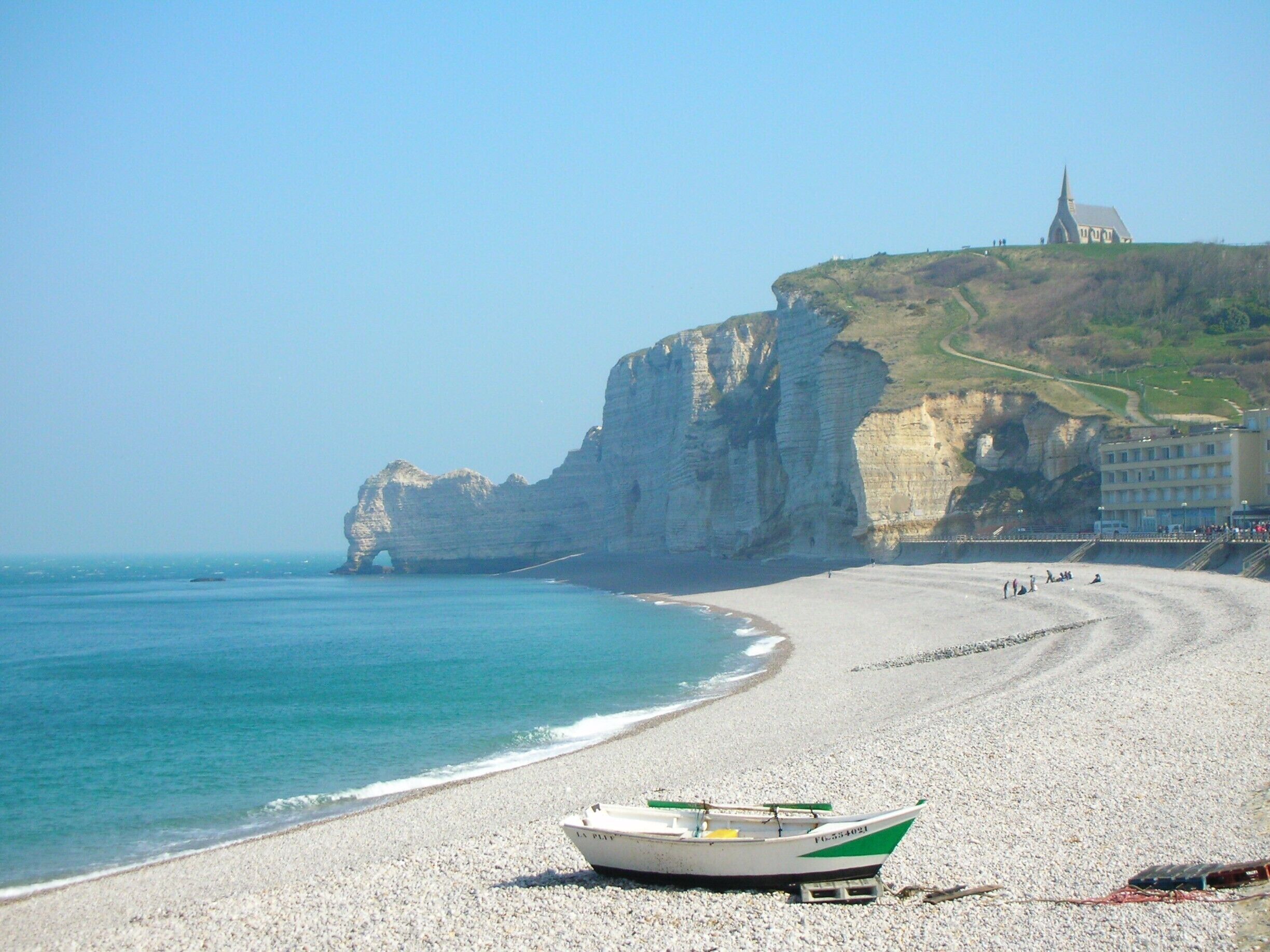 The beach at Etretat.

A favourite spot of Claude Monet, the beach is stunning in this very welcoming small beach town in Northern France. 

While Monet painted the arches to the South, I love the view North where you can see the New Town church which you can walk up to for a view across the town beach. 

#lifeatexpedia