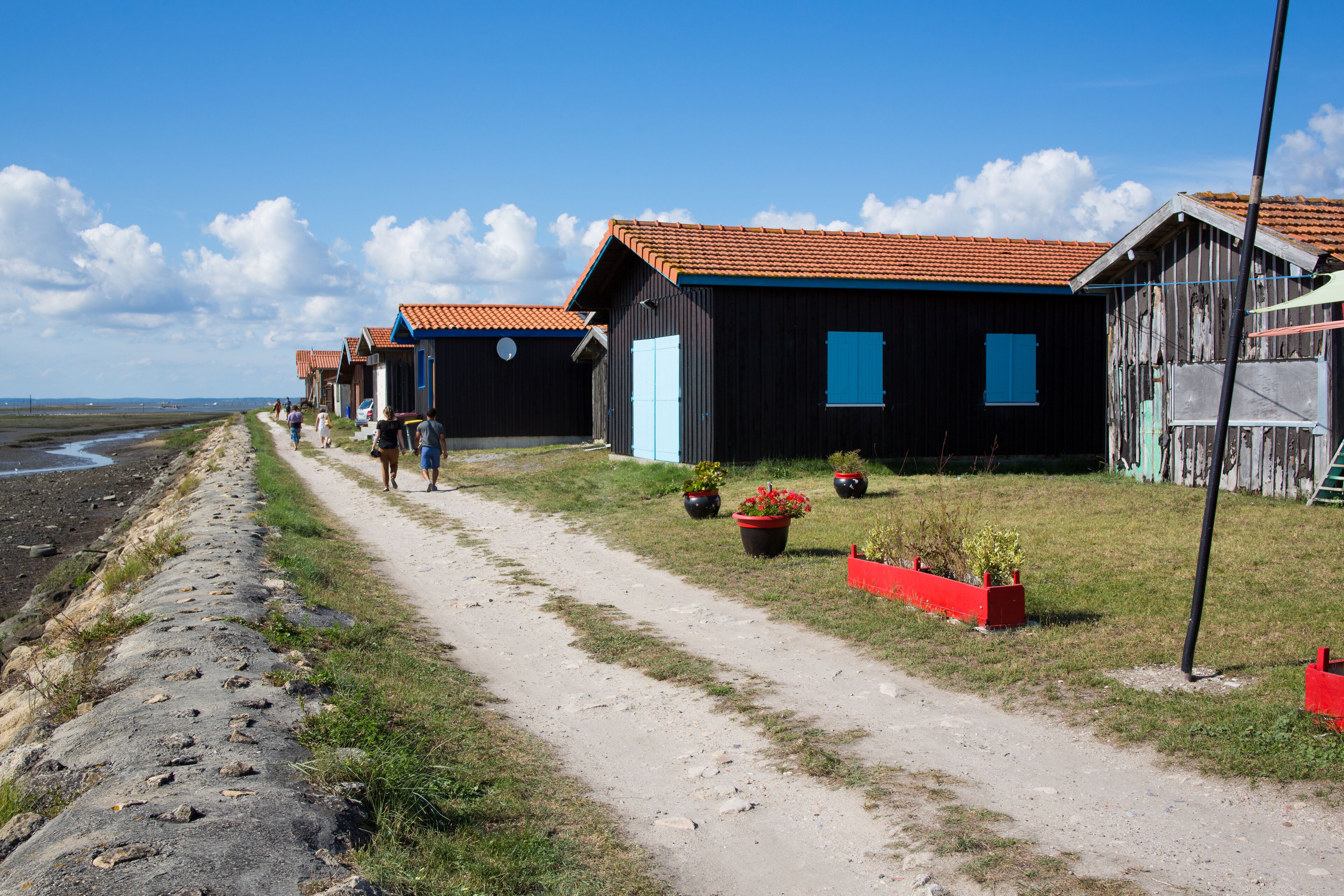 Colorful houses in the French fishing port of Gujan Mestras in Arcachon bassin , Gironde, France, Shutterstock ID 710371216, Purchase Order: -