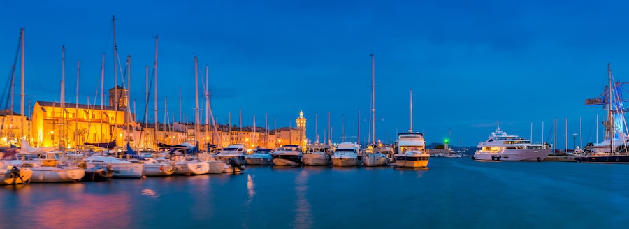 La Ciotat la nuit, Bouches-du-Rhône, Provence, France