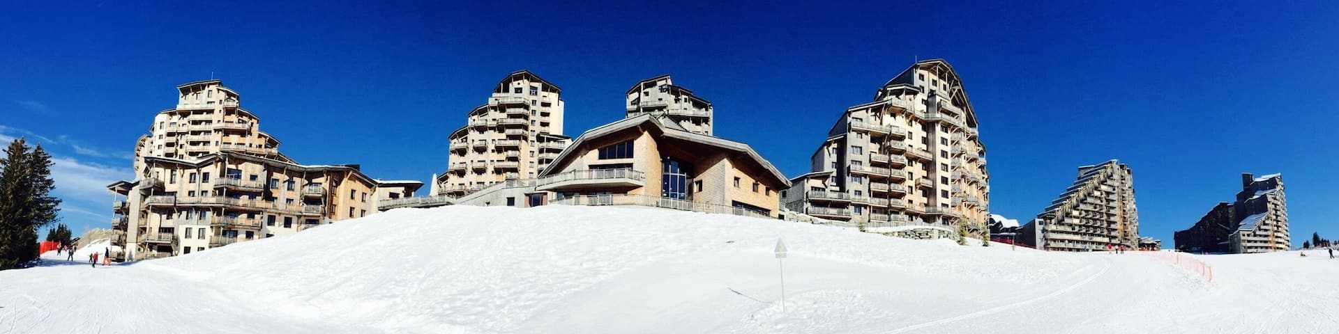 February 2015
A view of the apartments in Avoriaz. A great place to ski down into the valley from and also very picturesque with its views across the mountains.