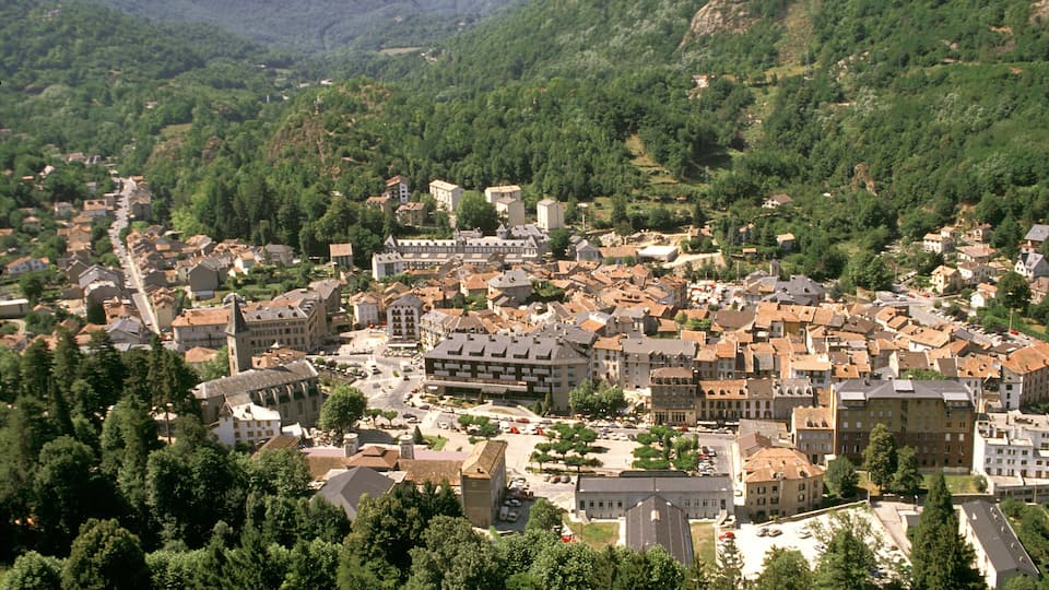 Town of Ax les Thermes in Ariege, France