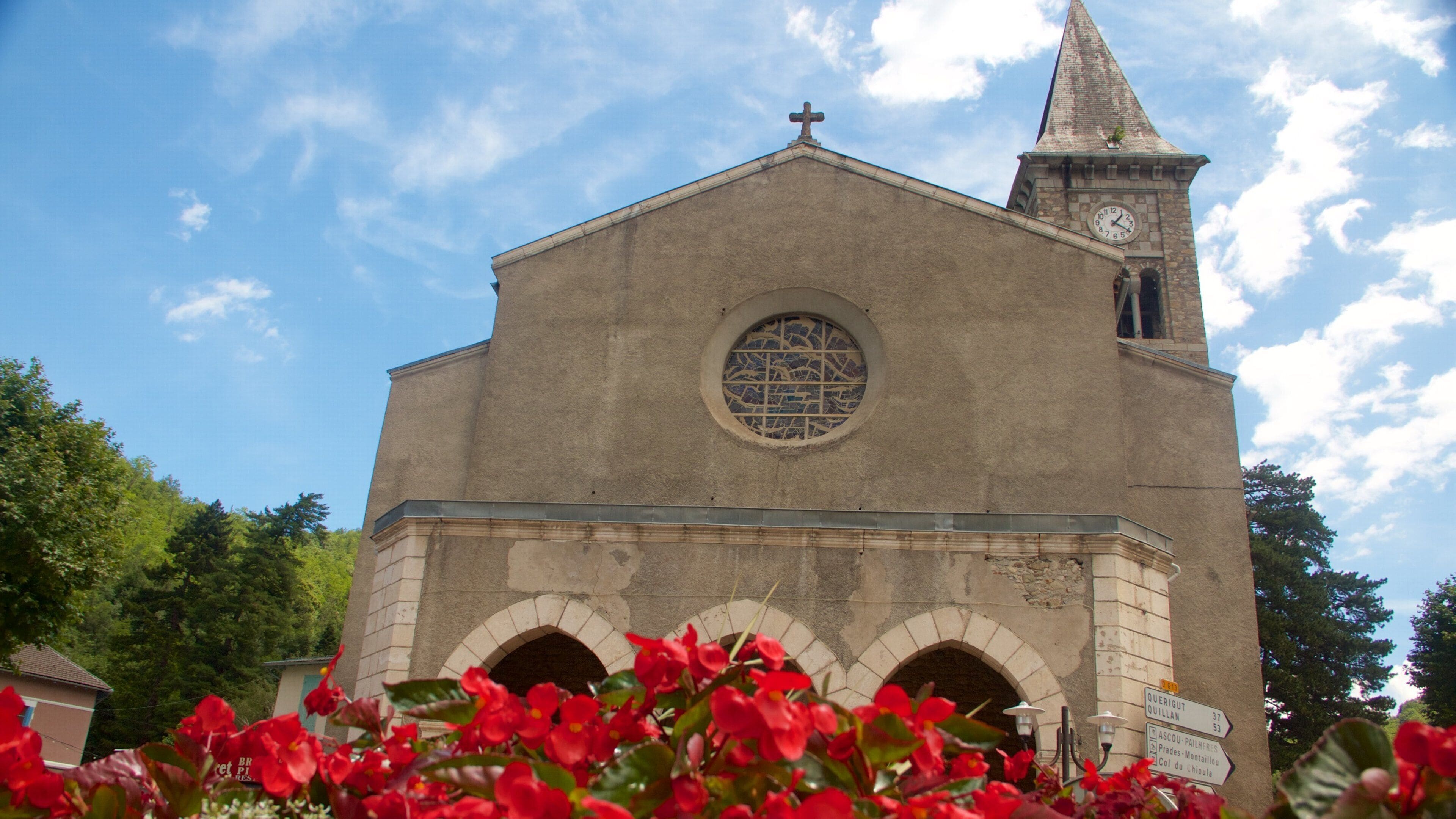 Ax-les-Thermes qui includes patrimoine historique, fleurs et église ou cathédrale