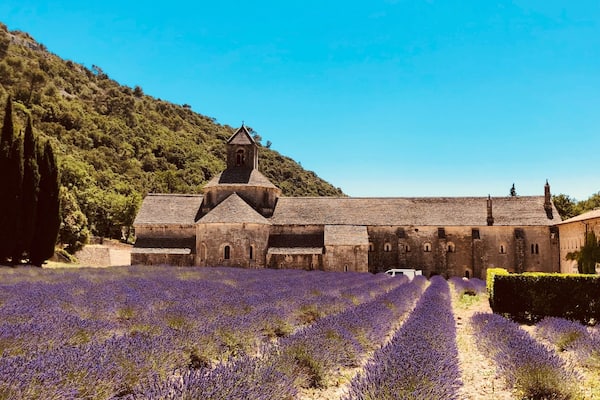 The gorgeous lavender fields at Notre-Dame de Senanque in Provence, France. In full bloom in mid July. Make sure you stop off and visit the picturesque towns of Gordes and Roussillon along the way #roussillon #provence #france #lavender #Notre-Dame de Senanque #TroveonTuesday